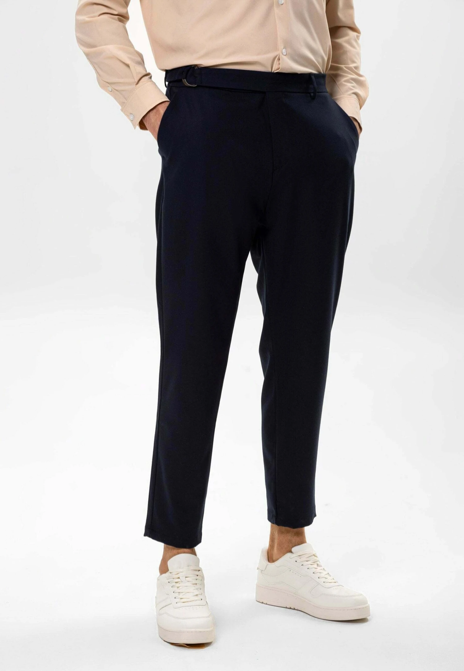 High Waist Belted- Pantalones Chinos - Dark Navy 7 High Waist Belted- Pantalones Chinos - Dark Navy - Imagen 5