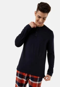 Marks & Spencer Henley Checked Pyjama - Pijama - Navy Mix -Boss Ventas 0fc01c5cd7a34d68b72bb335d561116f