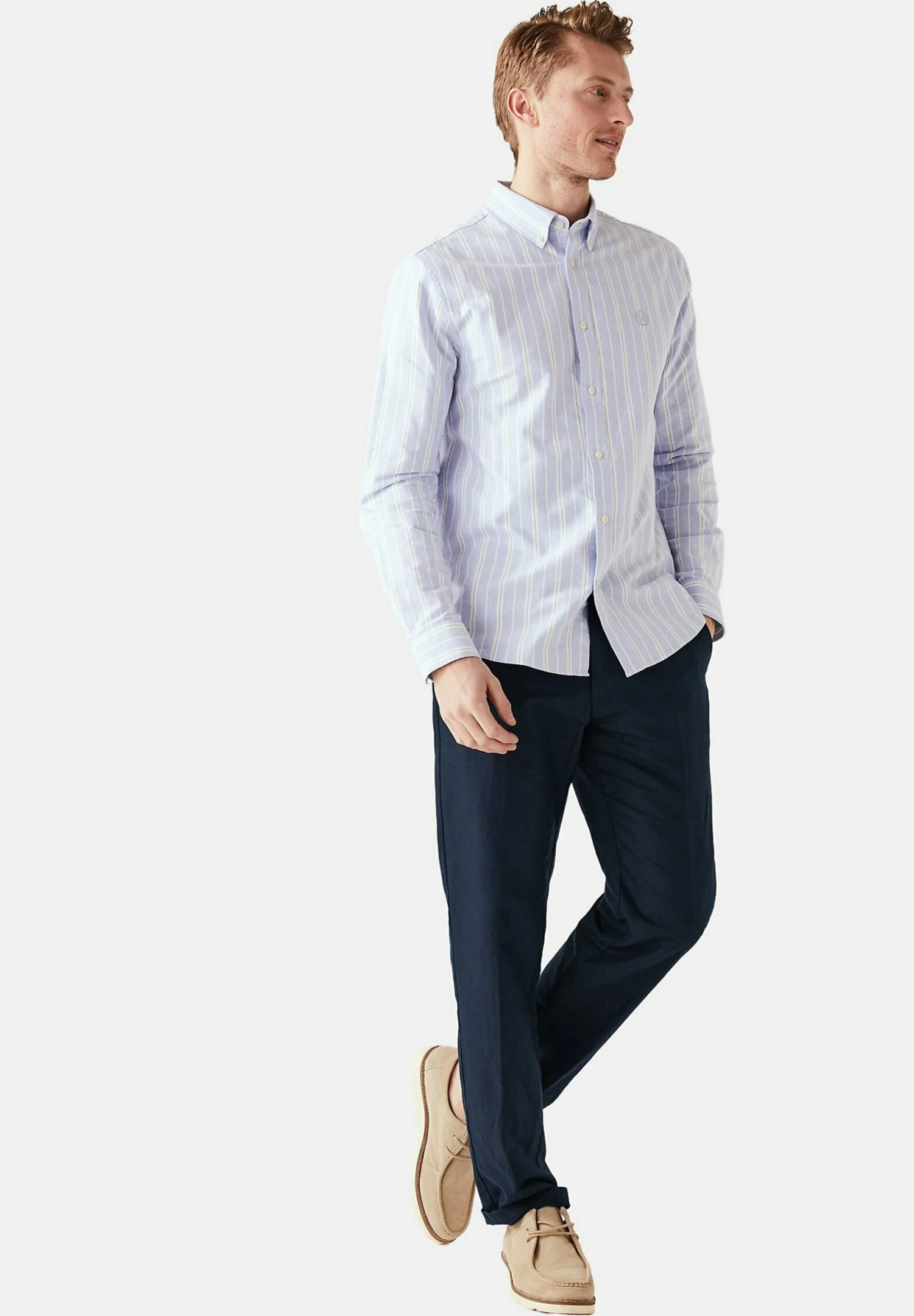 Marks & Spencer Linen Regular Fit - Pantalones - Navy 4 Marks & Spencer Linen Regular Fit - Pantalones - Navy - Imagen 2