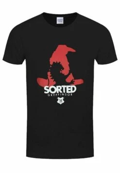 Harry Potter Sorted Gryffindor- Camiseta Estampada - Black