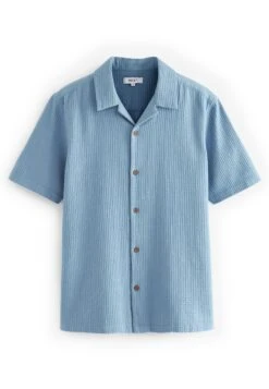 Next Textured Short SleeveWith Revere Collar Standard - Camisa - Blue -Boss Ventas 2ad6651c801c44e68142612728bc6d49