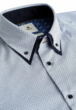 Next Double Collar Trimmed Regular Fit Single Cuff - Camisa - Blue White Geometric Print -Boss Ventas 4fe1451ee8db436b8b895af3e78de8b8