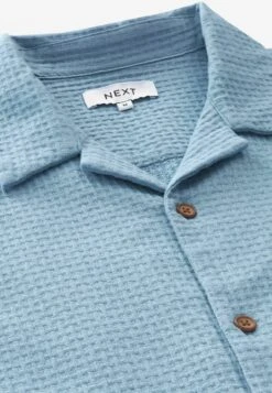 Next Textured Short SleeveWith Revere Collar Standard - Camisa - Blue -Boss Ventas 58e0015171dc4d9d90de13112af49288