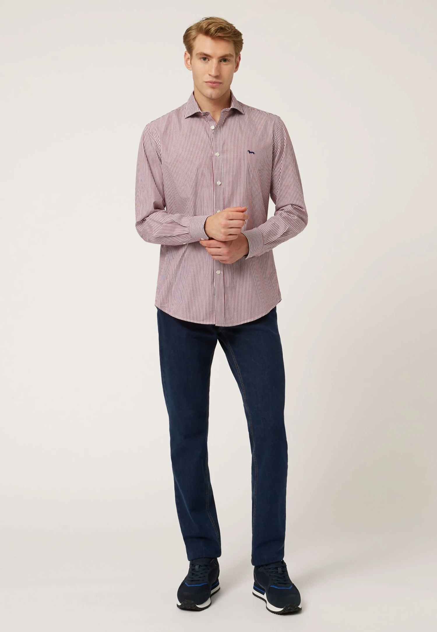 HARMONT&BLAINE A Righe - Camisa - Bordeaux 4 HARMONT&BLAINE A Righe - Camisa - Bordeaux - Imagen 2