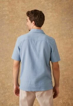 Next Textured Short SleeveWith Revere Collar Standard - Camisa - Blue -Boss Ventas 68dc124599154e7e8cec14d98d41696b
