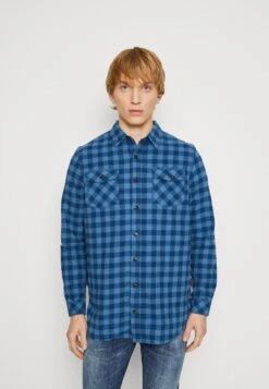 BRAVE SOUL Walker - Camisa - Blue/Dark Blue