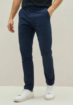 Next Check- Pantalones Chinos - Navy Blue Tonal Check