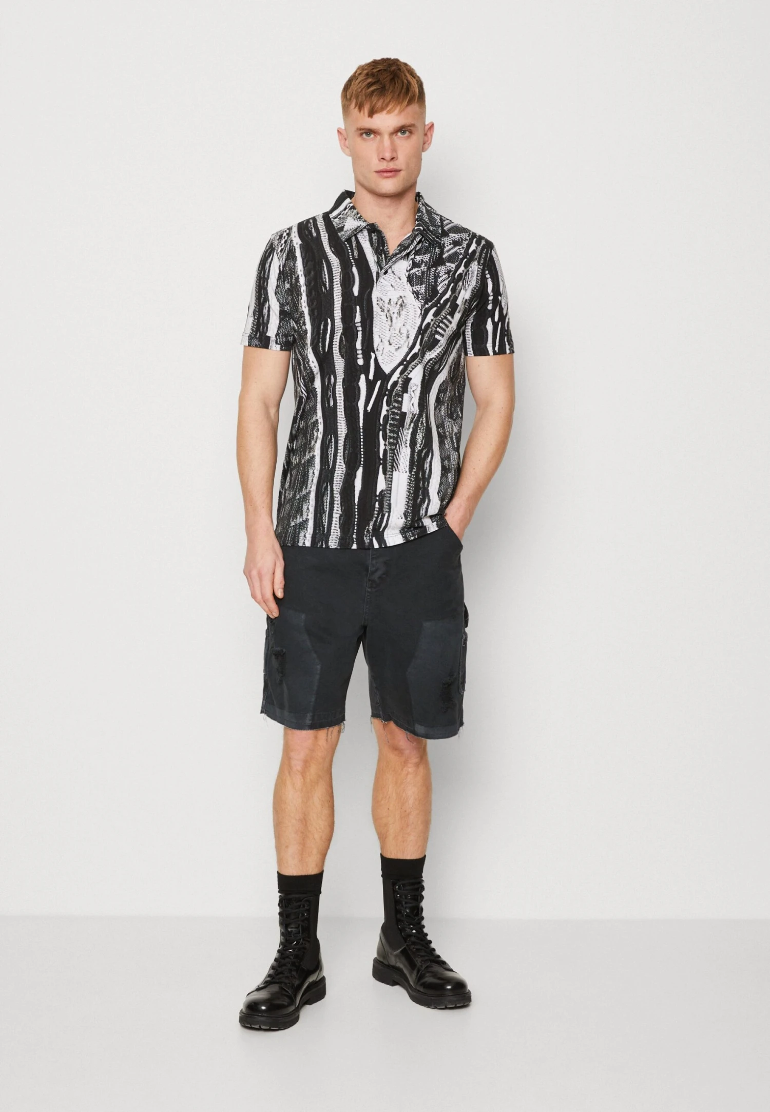 CARLO COLUCCI Unisex - Polo - Offwhite/Black/Antracite/Grey 4 CARLO COLUCCI Unisex - Polo - Offwhite/Black/Antracite/Grey - Imagen 2