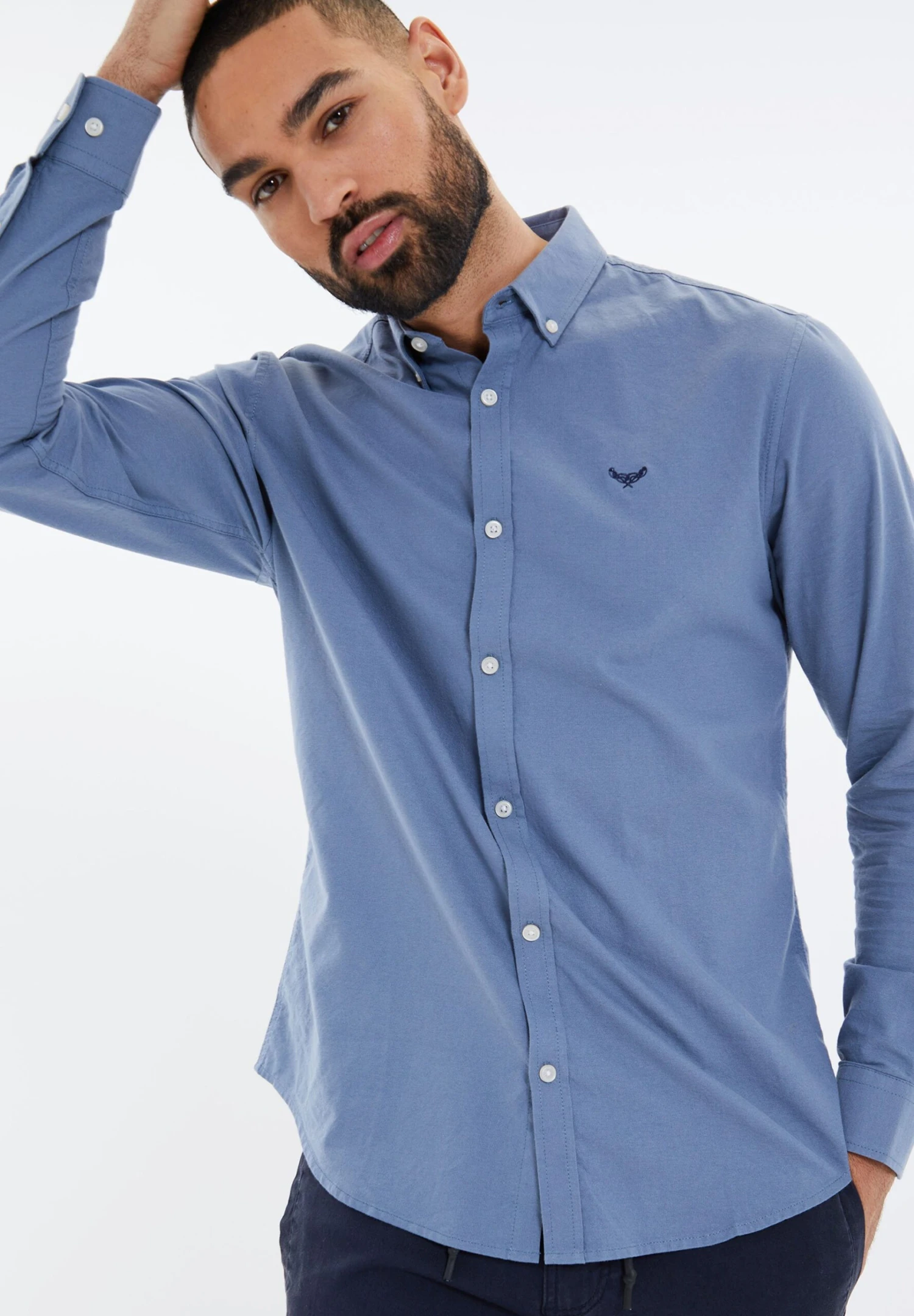 Threadbare Oxford Beacon - Camisa - Solid Denim 3 Threadbare Oxford Beacon - Camisa - Solid Denim