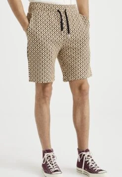 WE FASHION Met Dessin - Pantalones Deportivos - Beige Black