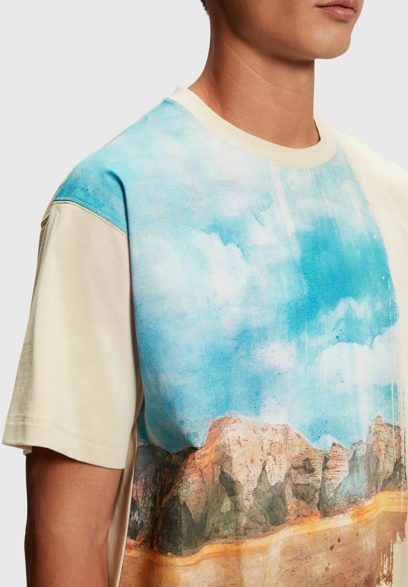 ESPRIT Mit Digitalem Landschafts-Print Vorne - Camiseta Estampada - Beige 5 ESPRIT Mit Digitalem Landschafts-Print Vorne - Camiseta Estampada - Beige - Imagen 3