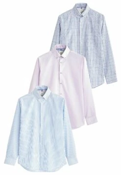 Next And Texture Three Pack - Camisa - Pink Check Blue Stripe