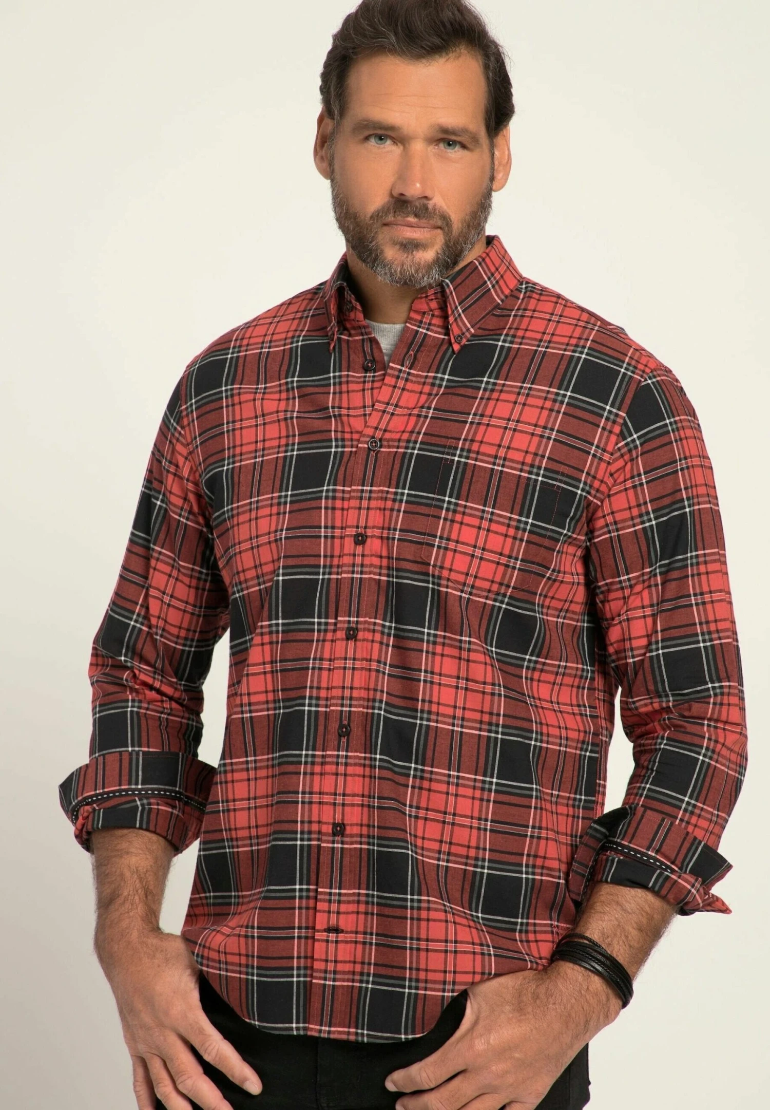 JP1880 Karolangarm Buttondown Kragen Modern Fit - Camisa - Hellrot 5 JP1880 Karolangarm Buttondown Kragen Modern Fit - Camisa - Hellrot - Imagen 3