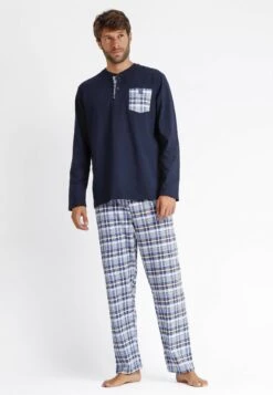 Set Classic Manga Larga Arrow Para - Pijama - Azul