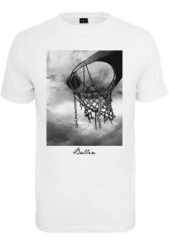 Mister Tee Herren Ballin- Camiseta Estampada - White