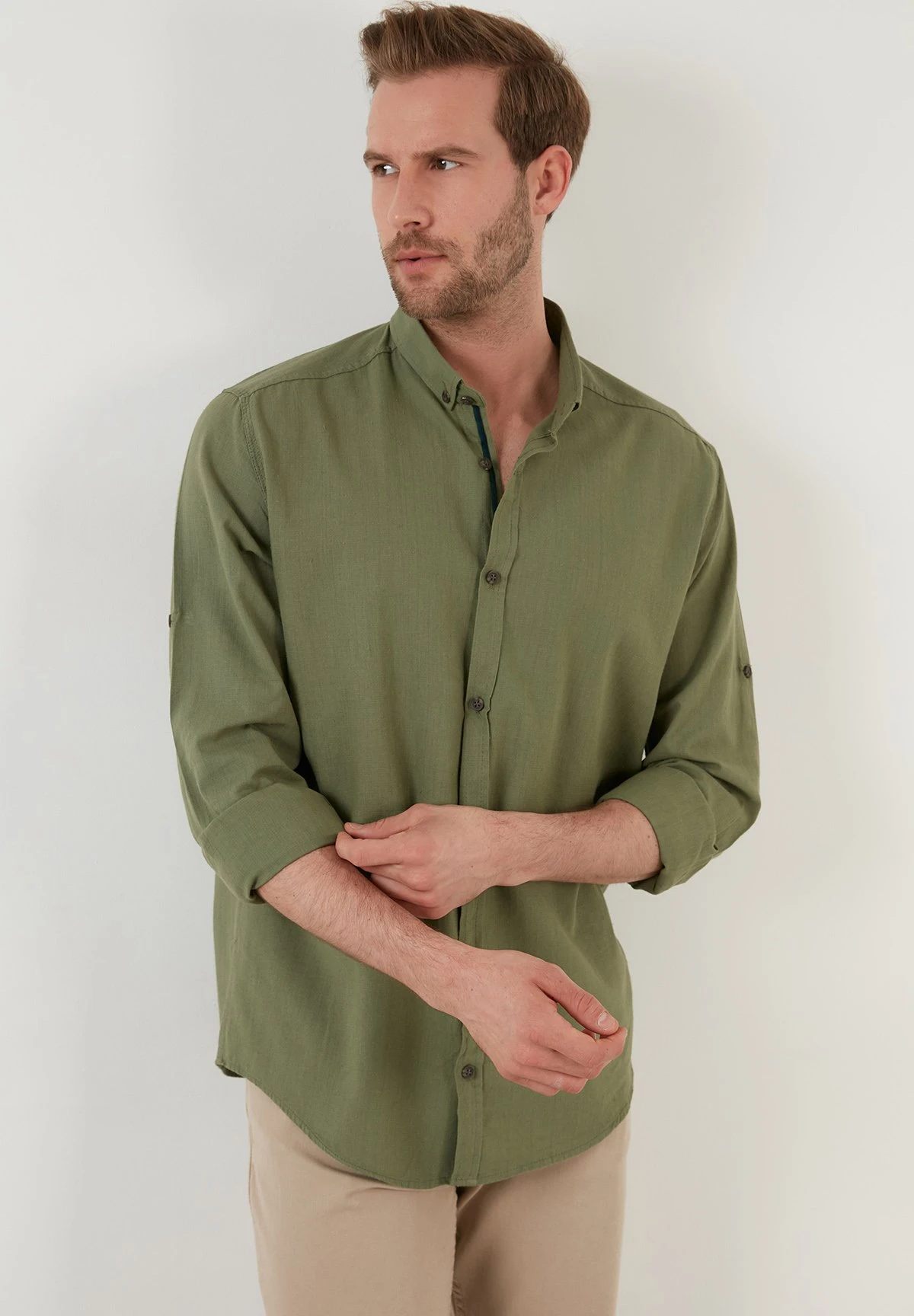 Regular Fit - Camisa - Khaki 8 Regular Fit - Camisa - Khaki - Imagen 6