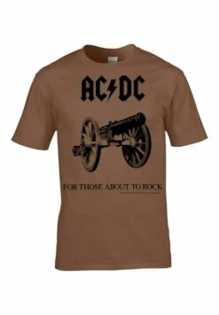 Ac Dc For Those About To Rock- Camiseta Estampada - Brown