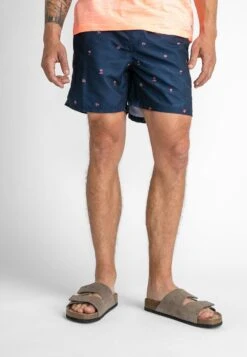 Petrol Industries Palm Tree Print- Bañador - Midnight Navy