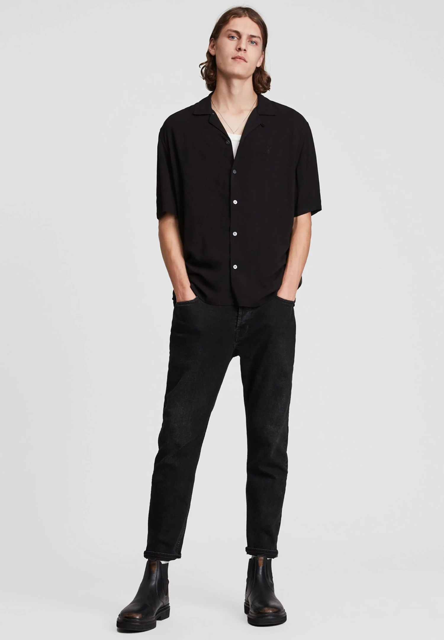 AllSaints Venice Ss - Camisa - Black 4 AllSaints Venice Ss - Camisa - Black - Imagen 2