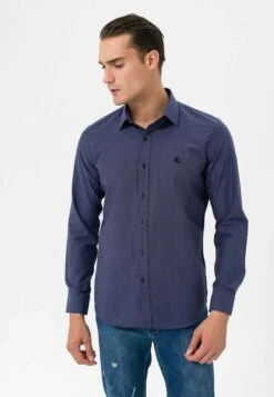 Regular Fit- Camisa - Navy Melange