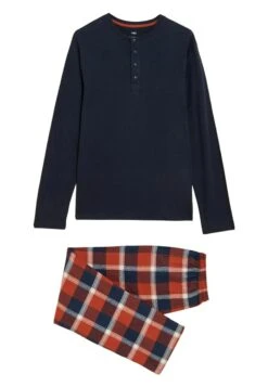 Marks & Spencer Henley Checked Pyjama - Pijama - Navy Mix -Boss Ventas ef53ab4c0a7c4edead2e99092ab9ee51