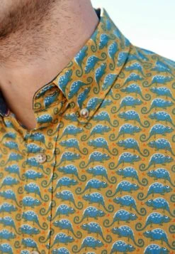 Next Conversational Printed Short Sleeve Standard - Camisa - Yellow