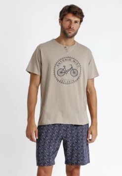 Manga Corta Bikely Para - Pijama - Beige