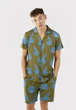 Peacock Button Up - Pijama - Khaki