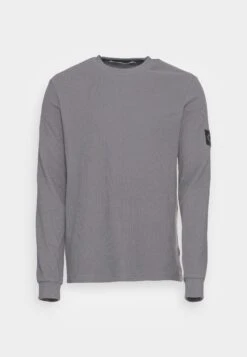 Calvin Klein Jeans Monogram Badge Waffle Tee - Camiseta De Manga Larga - Fossil Grey -Boss Ventas fe1b514d6dbf4f13887c0039dc1a3f45